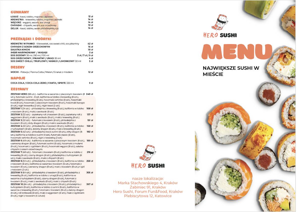 Hero Sushi Rzeszów меню