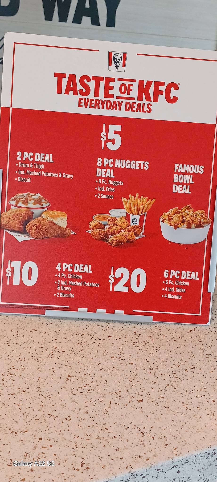 KFC меню