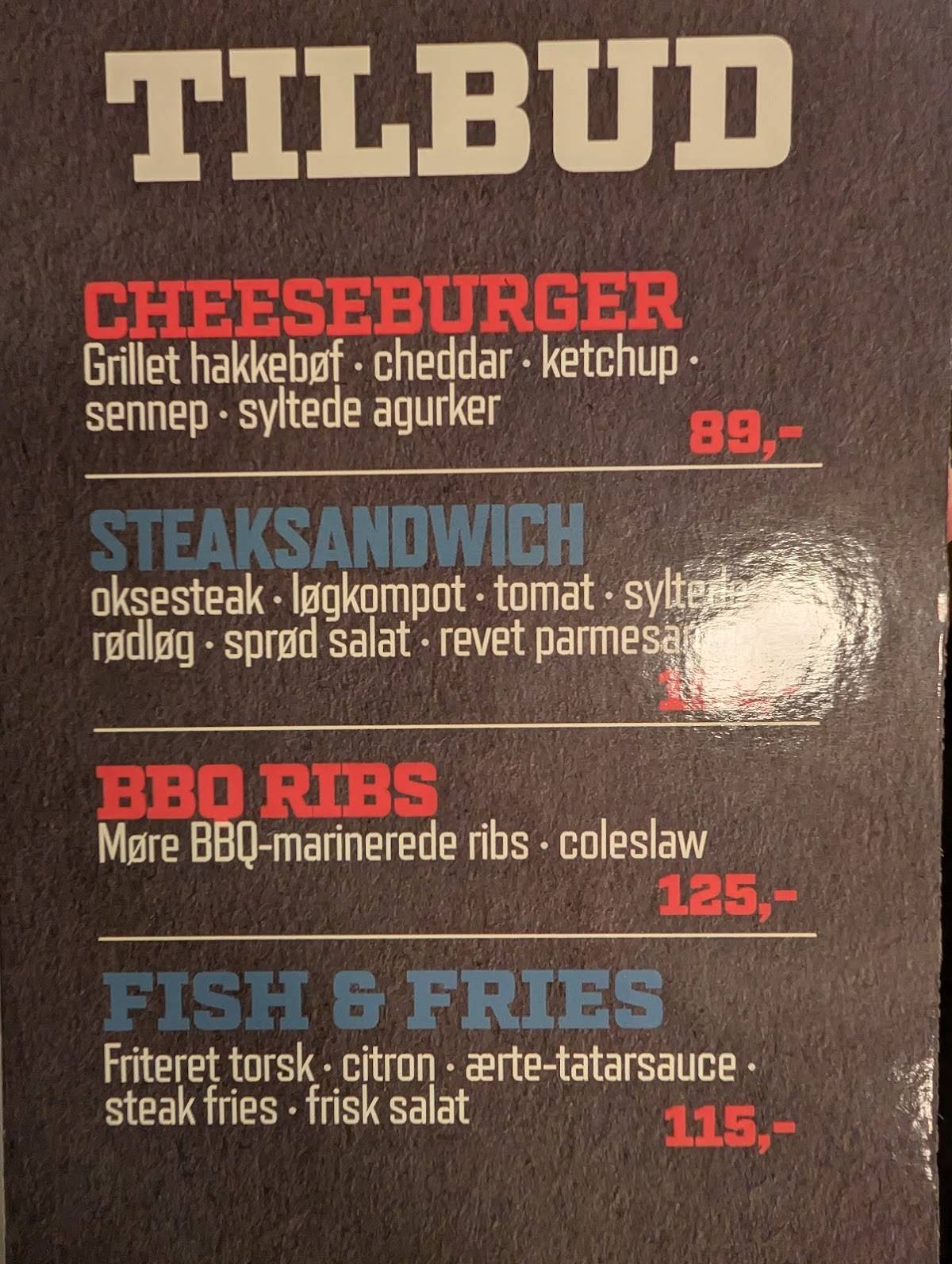 HomeRun Esbjerg меню