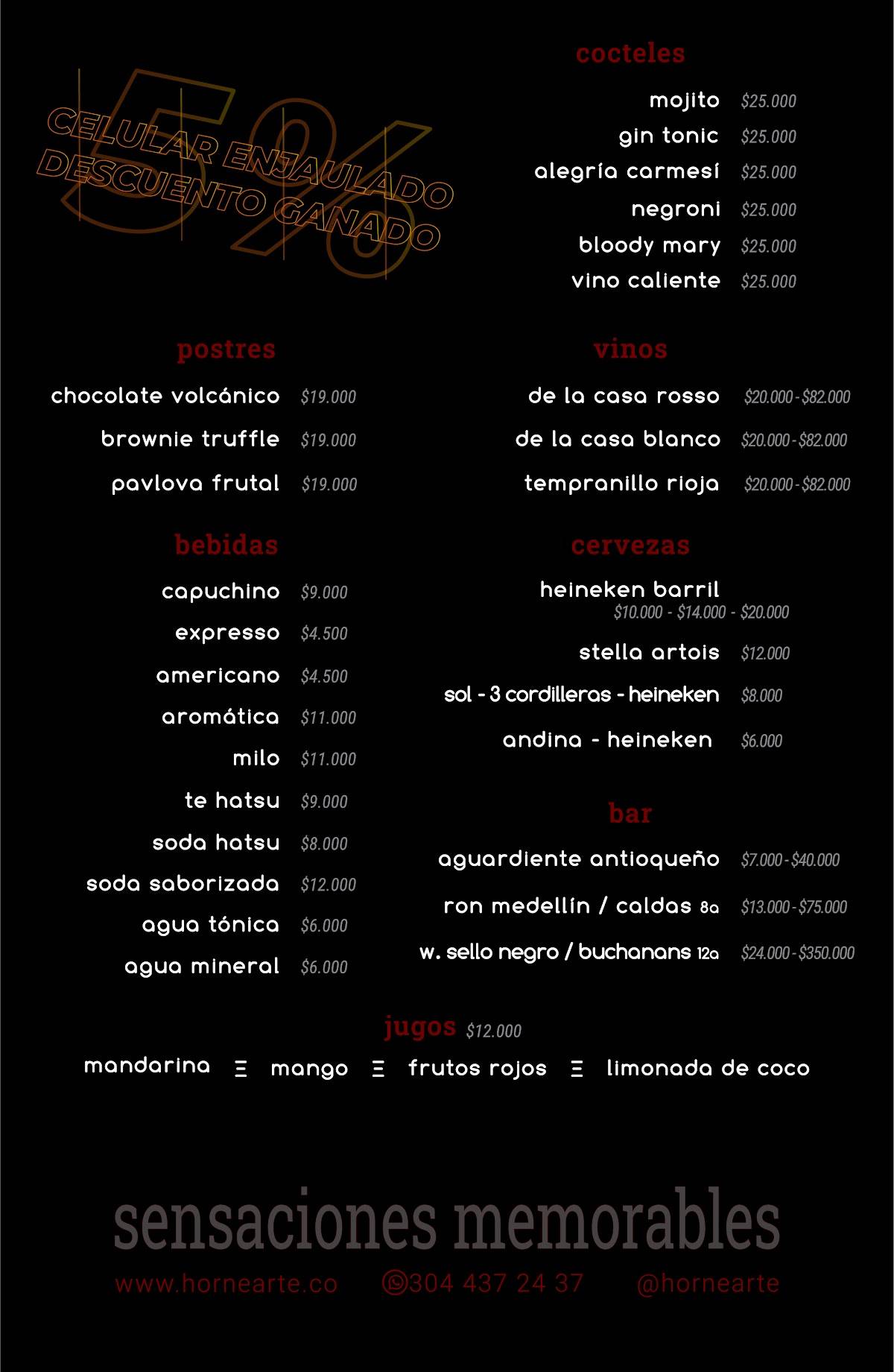Hornearte - Bar & Tienda de Pizza меню