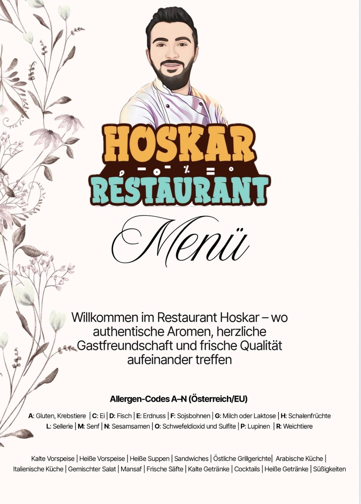 Hoskar Restaurant меню