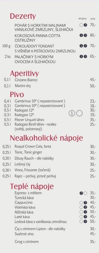 Hotel Beta меню