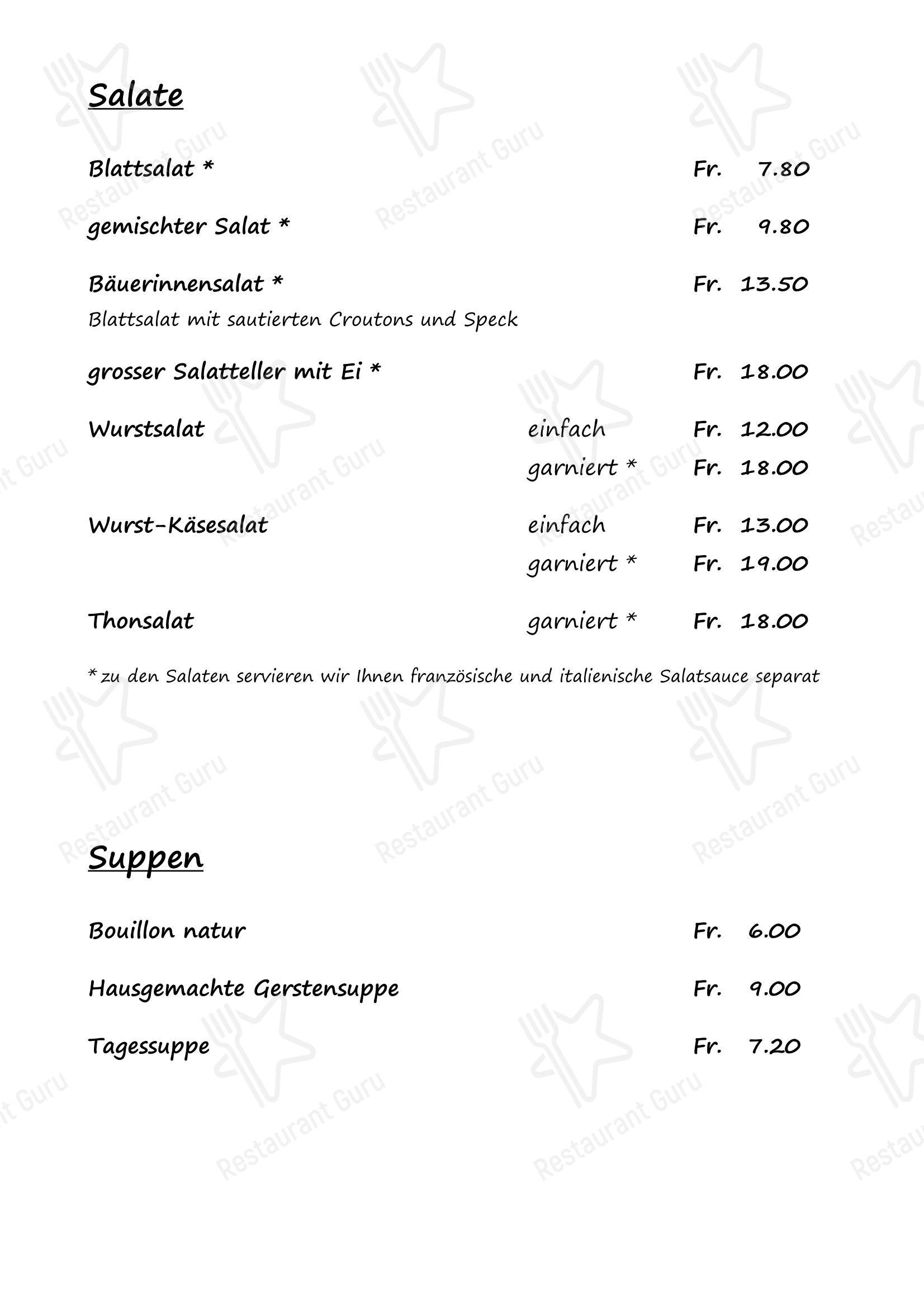 Меню ресторана Hotel - Restaurant Bergheim