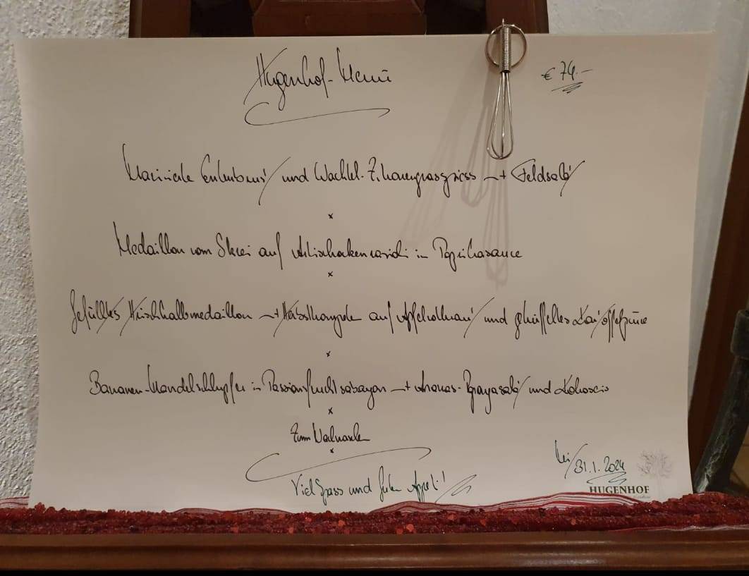 Hugenhof Restaurant & Landhaus меню
