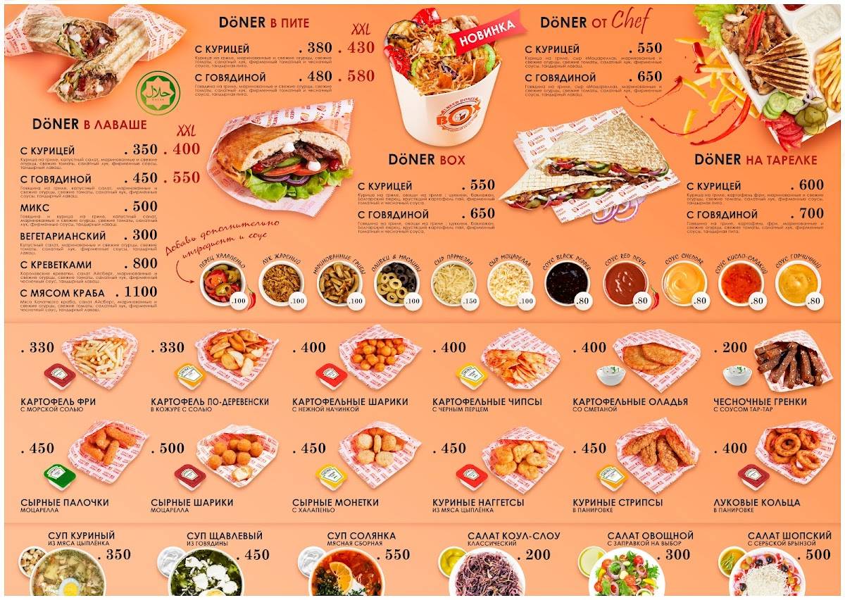 I Need Doner меню