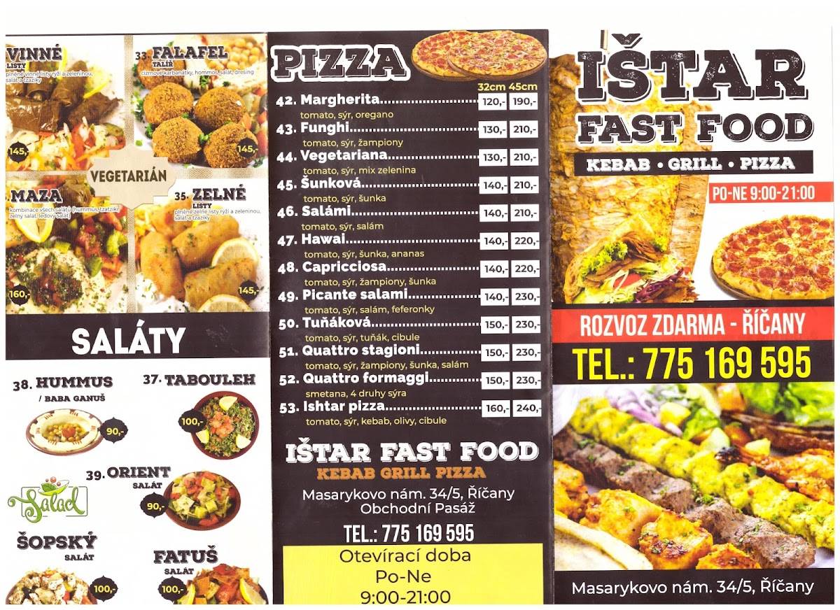 IŠTAR FAST FOOD меню