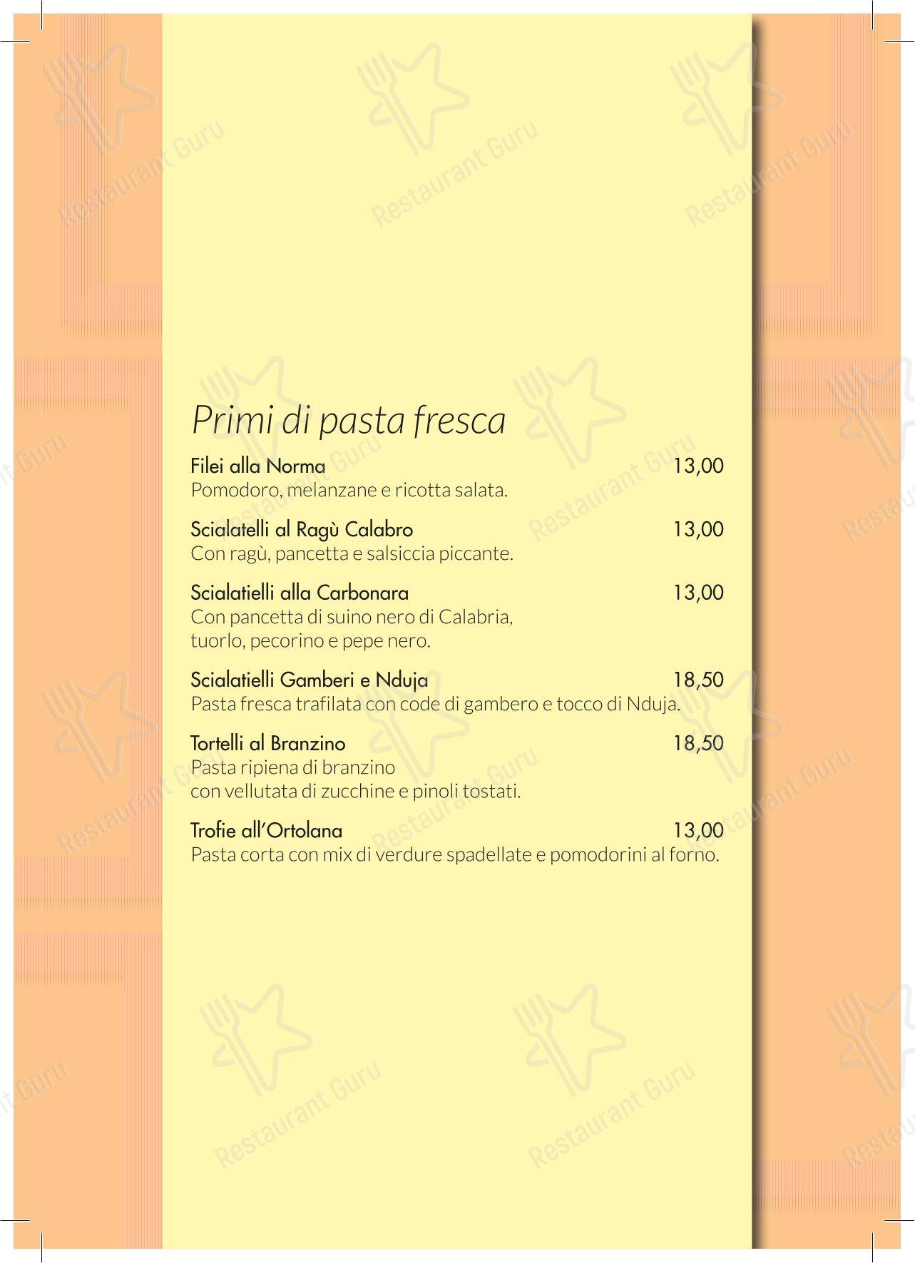 Меню ресторана ITALIO в Милане