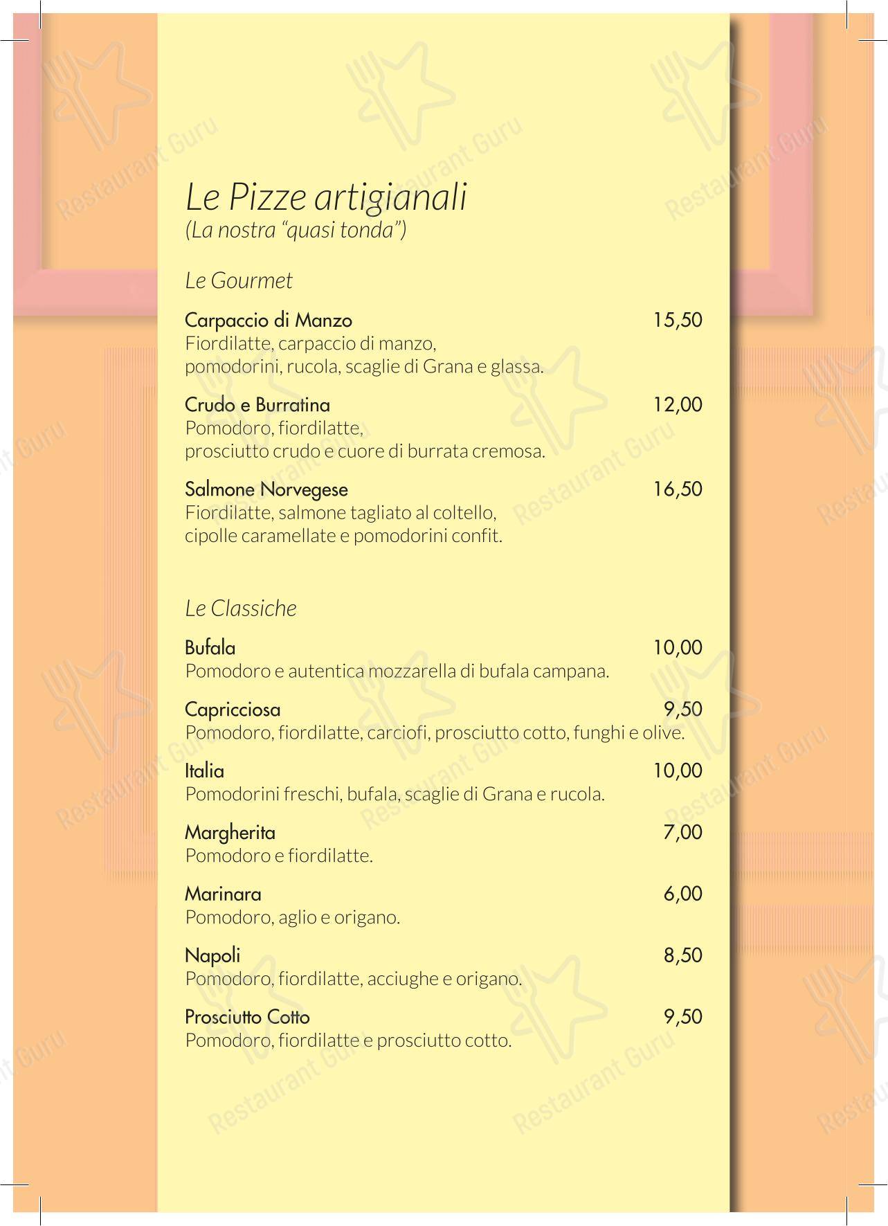 Меню ресторана ITALIO - Меню