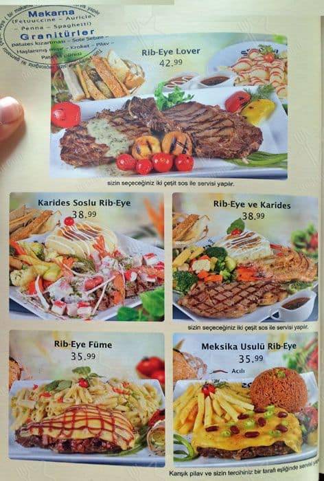 Supper Club, Kuruçeşme меню