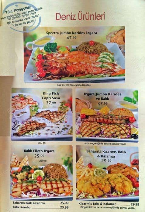 Supper Club, Kuruçeşme меню