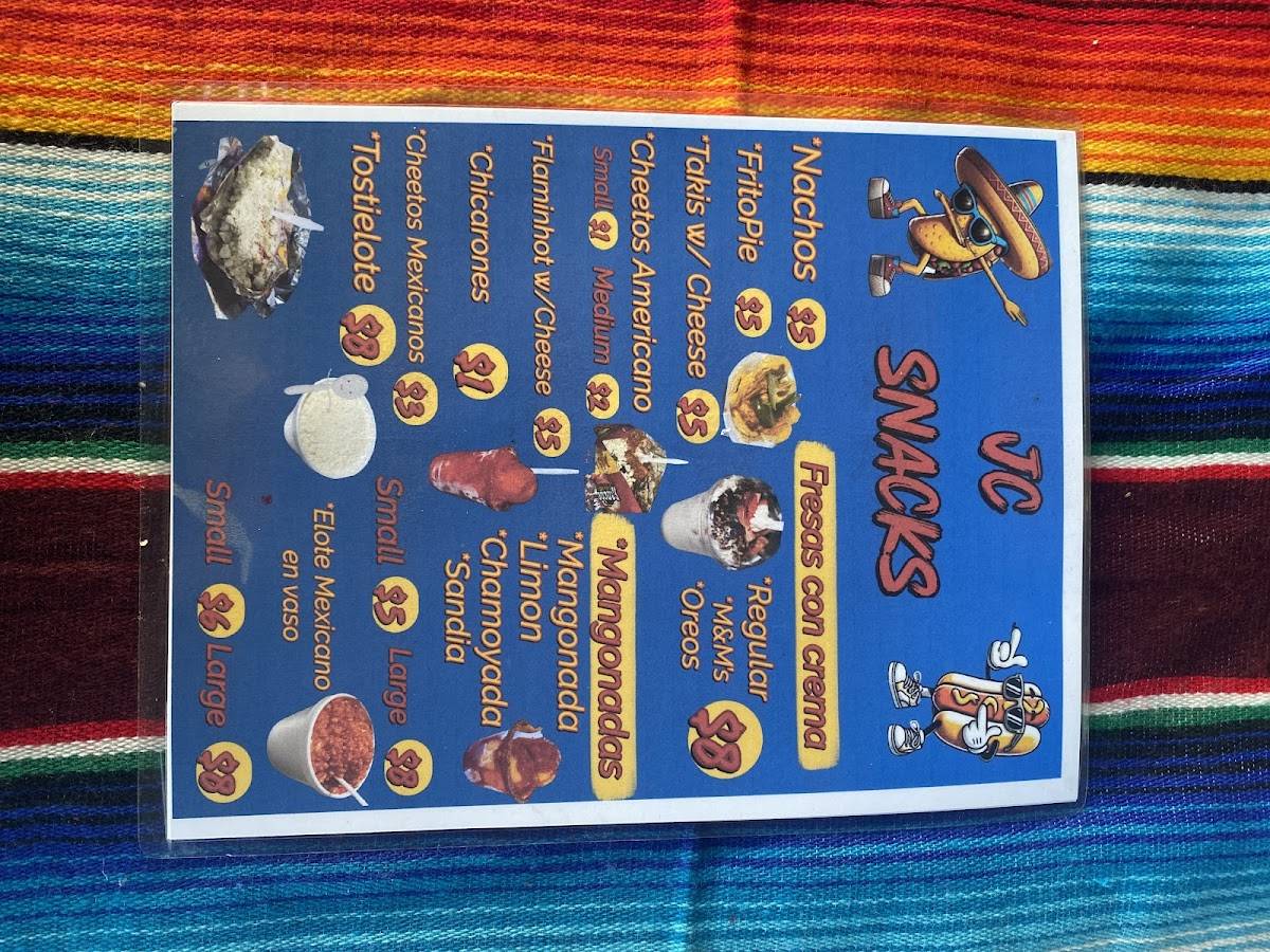JC snacks меню
