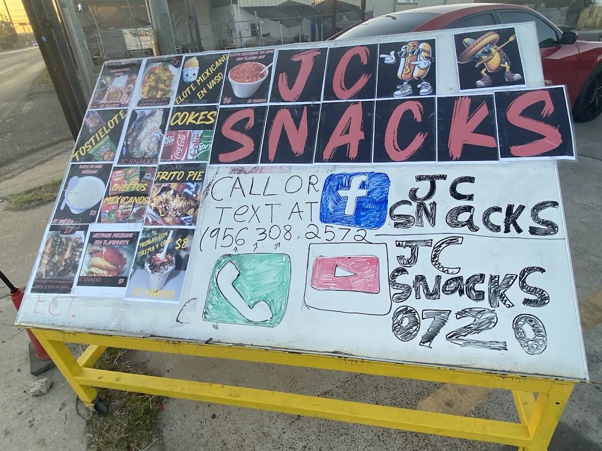 JC snacks меню