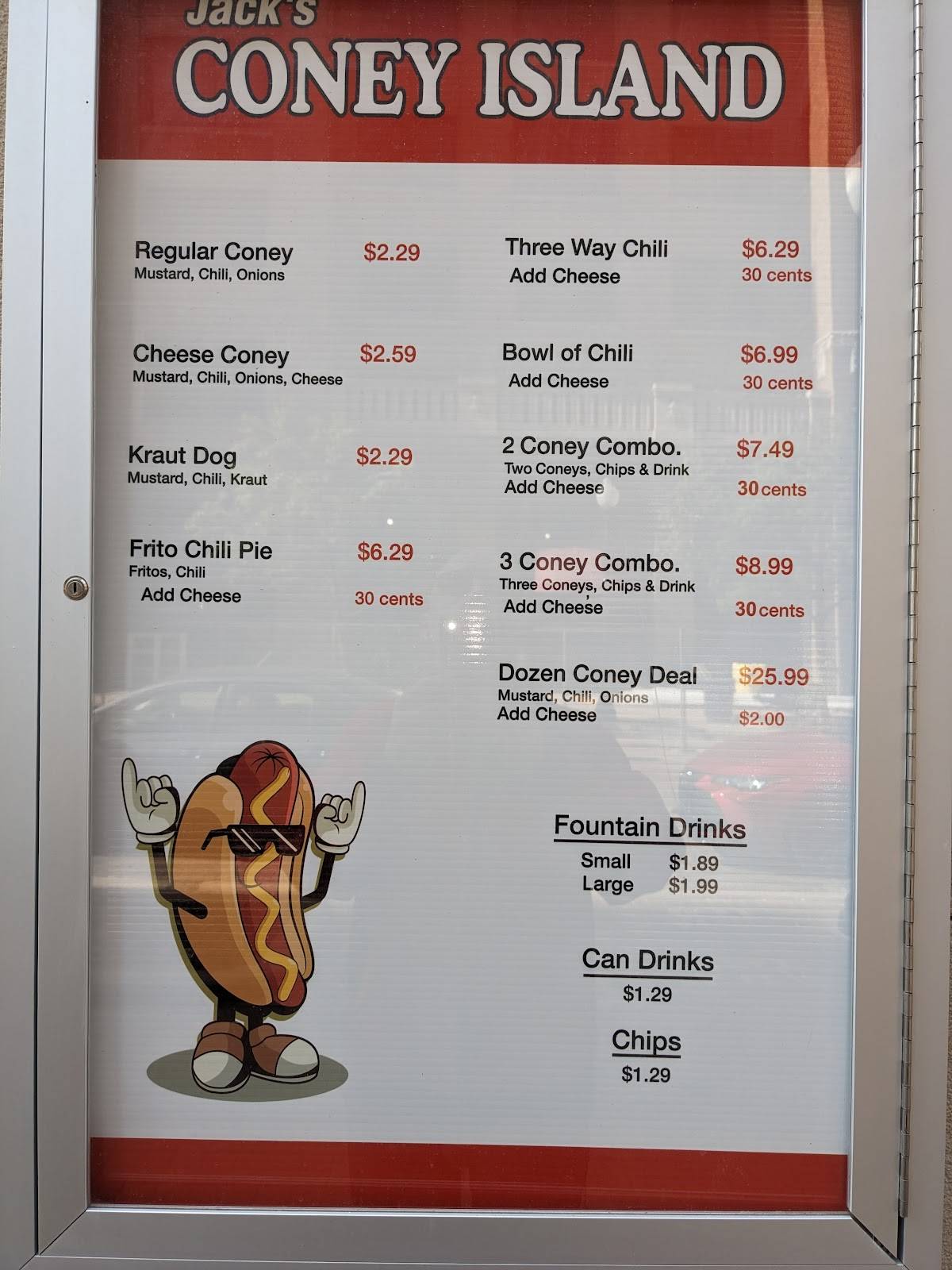 Jack's Coney Island меню