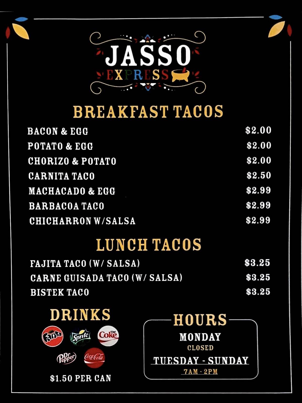 Jasso Express меню