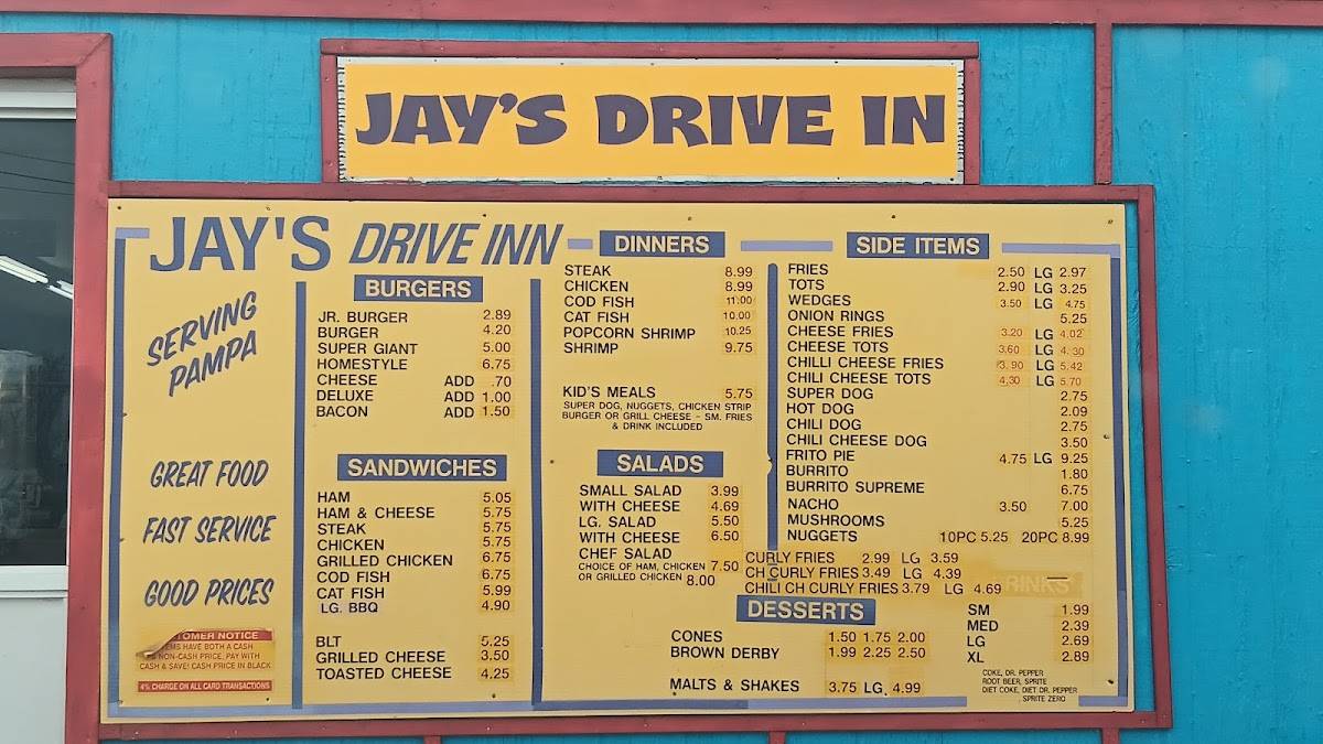Jay's Drive Inn меню