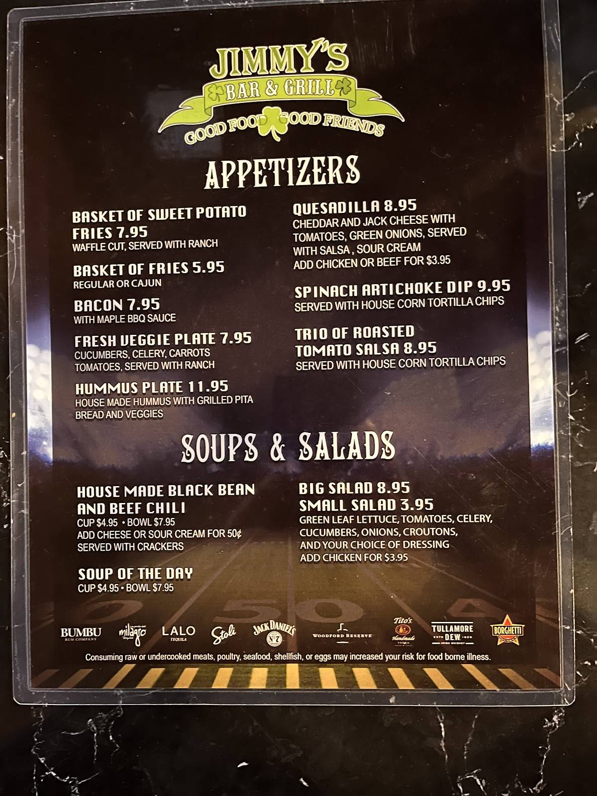 Jimmy's Sports Bar меню
