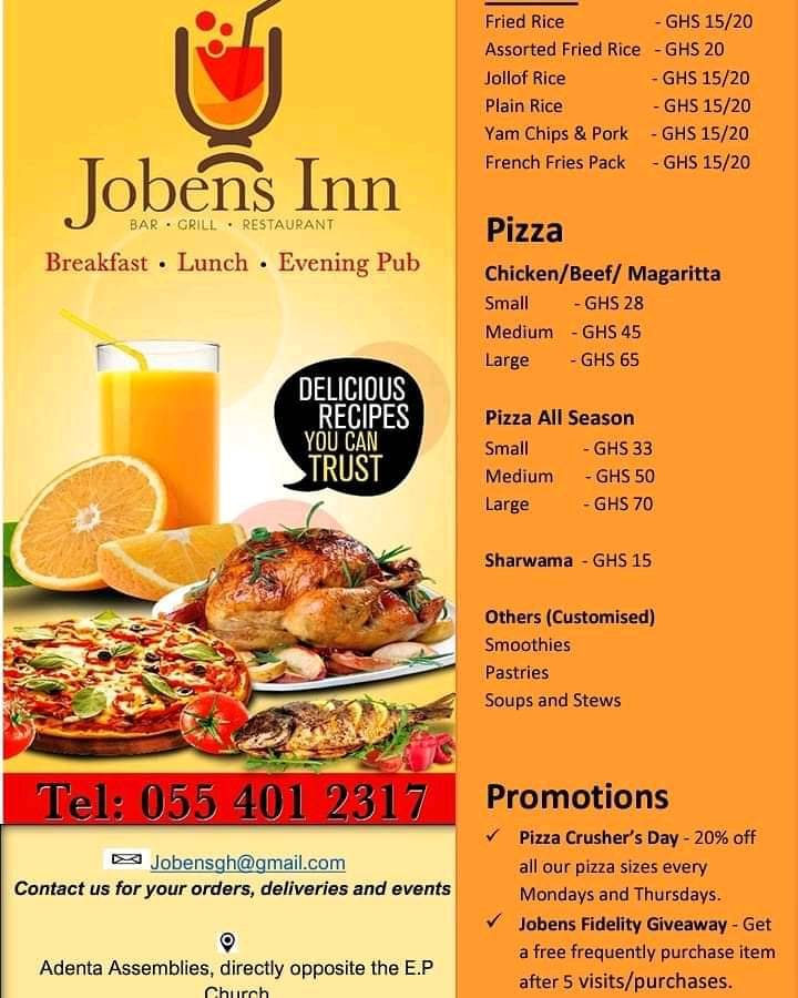 Jobens Inn меню