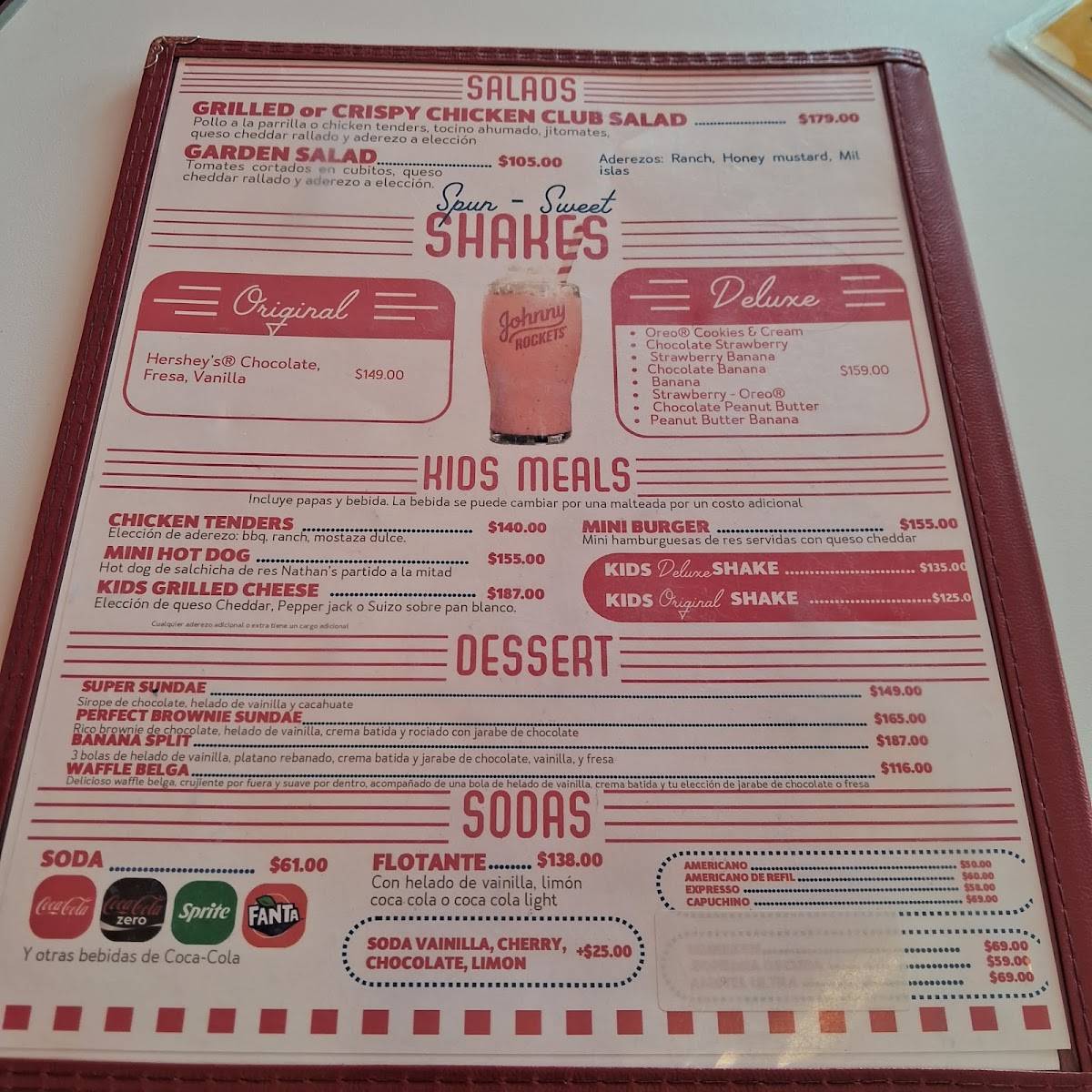 Johnny Rockets - Averanda меню