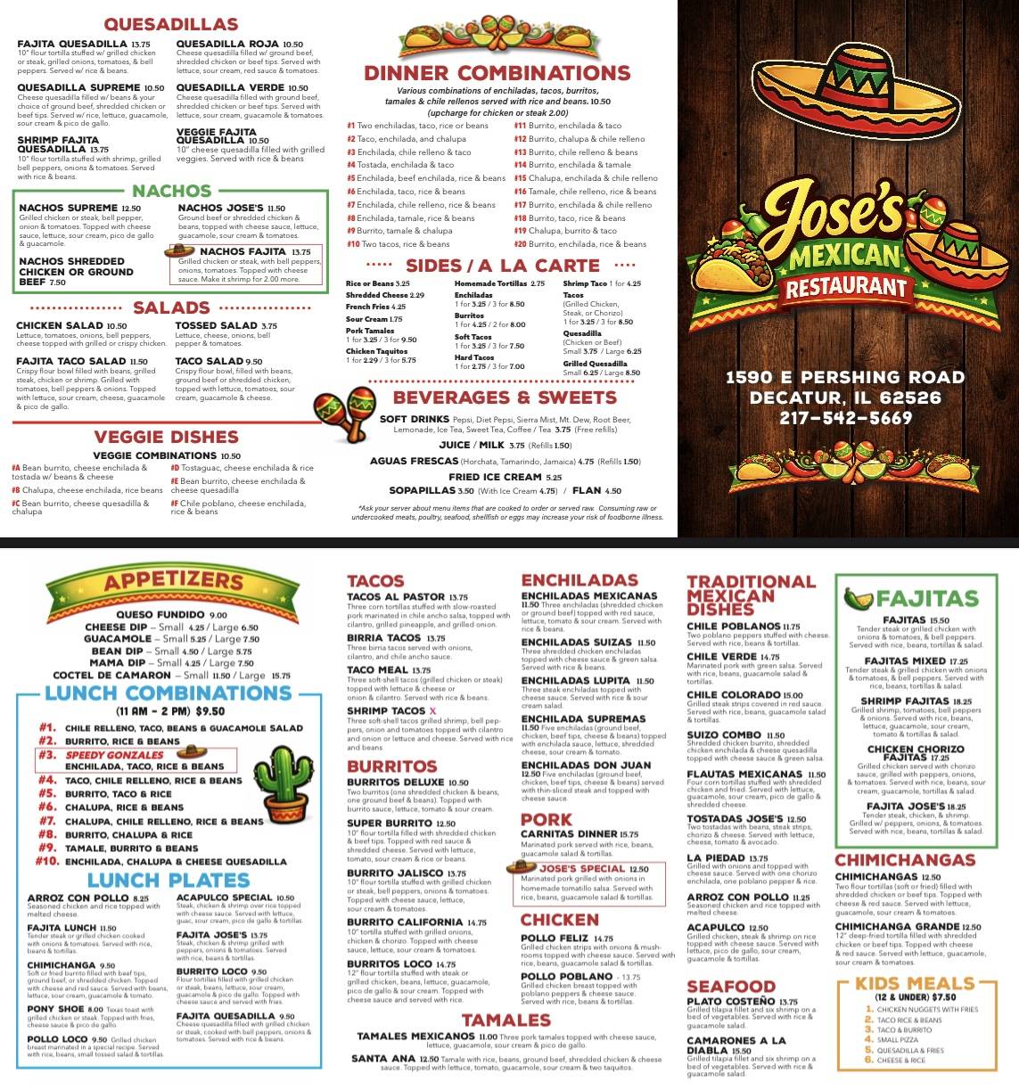 Jose’s Mexican Restaurant меню