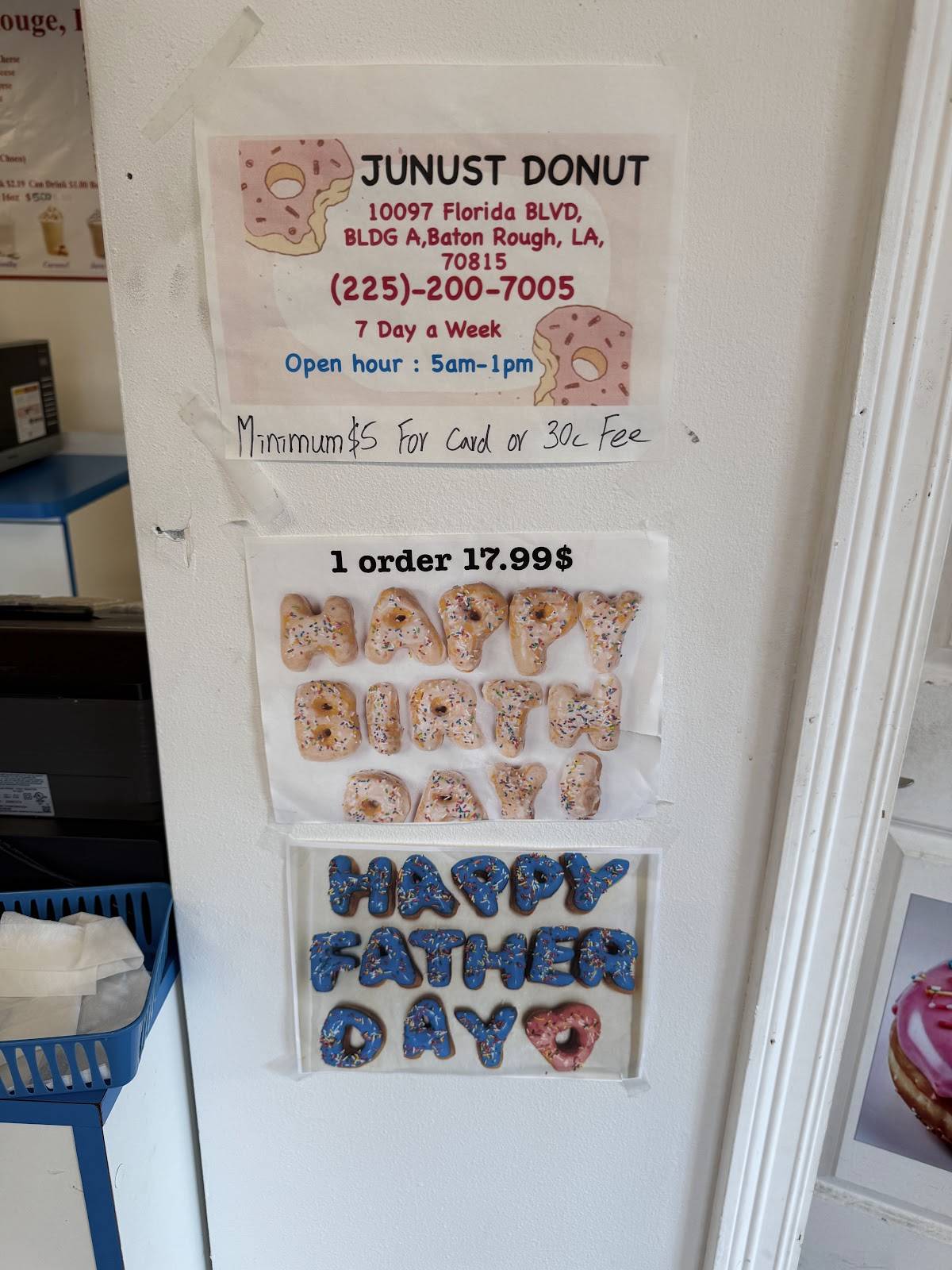 Junust Donut&Breakfast меню