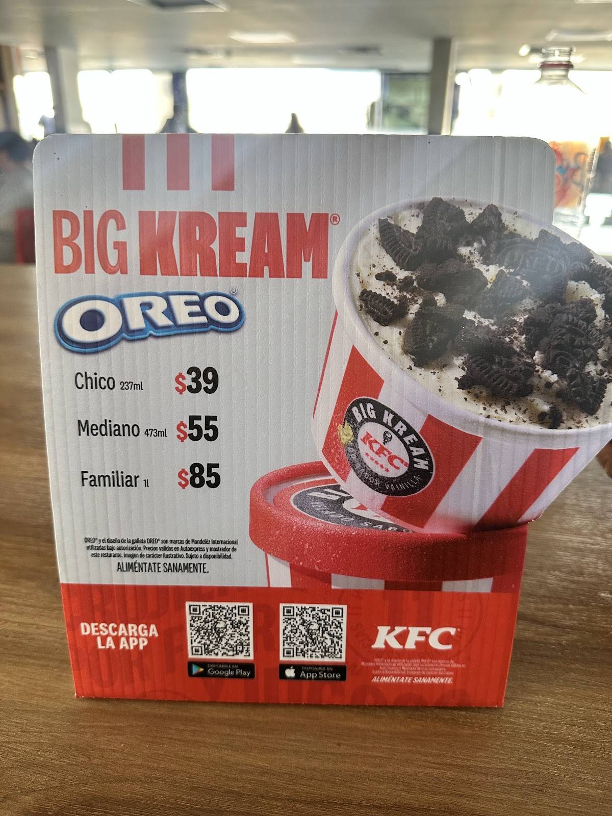 KFC CENTRAL DE AUTOBUSES меню