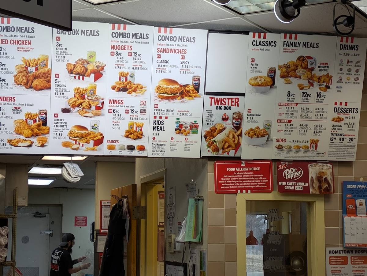 KFC меню
