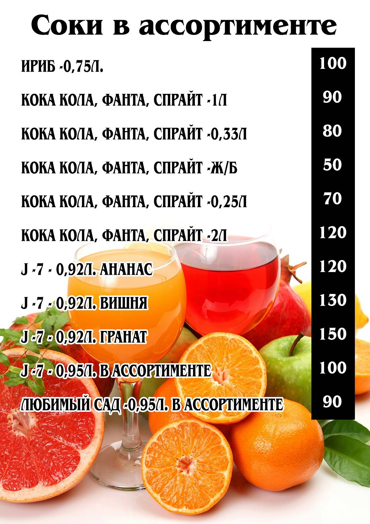 Кафе Фемели меню