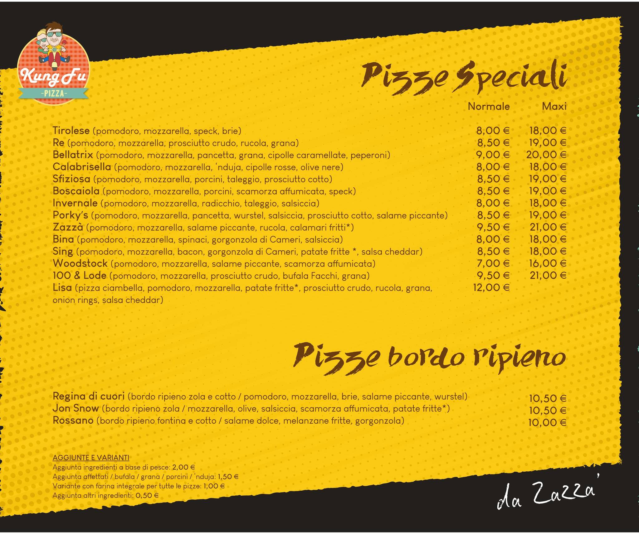 Kung Fu Pizza da zazzà меню
