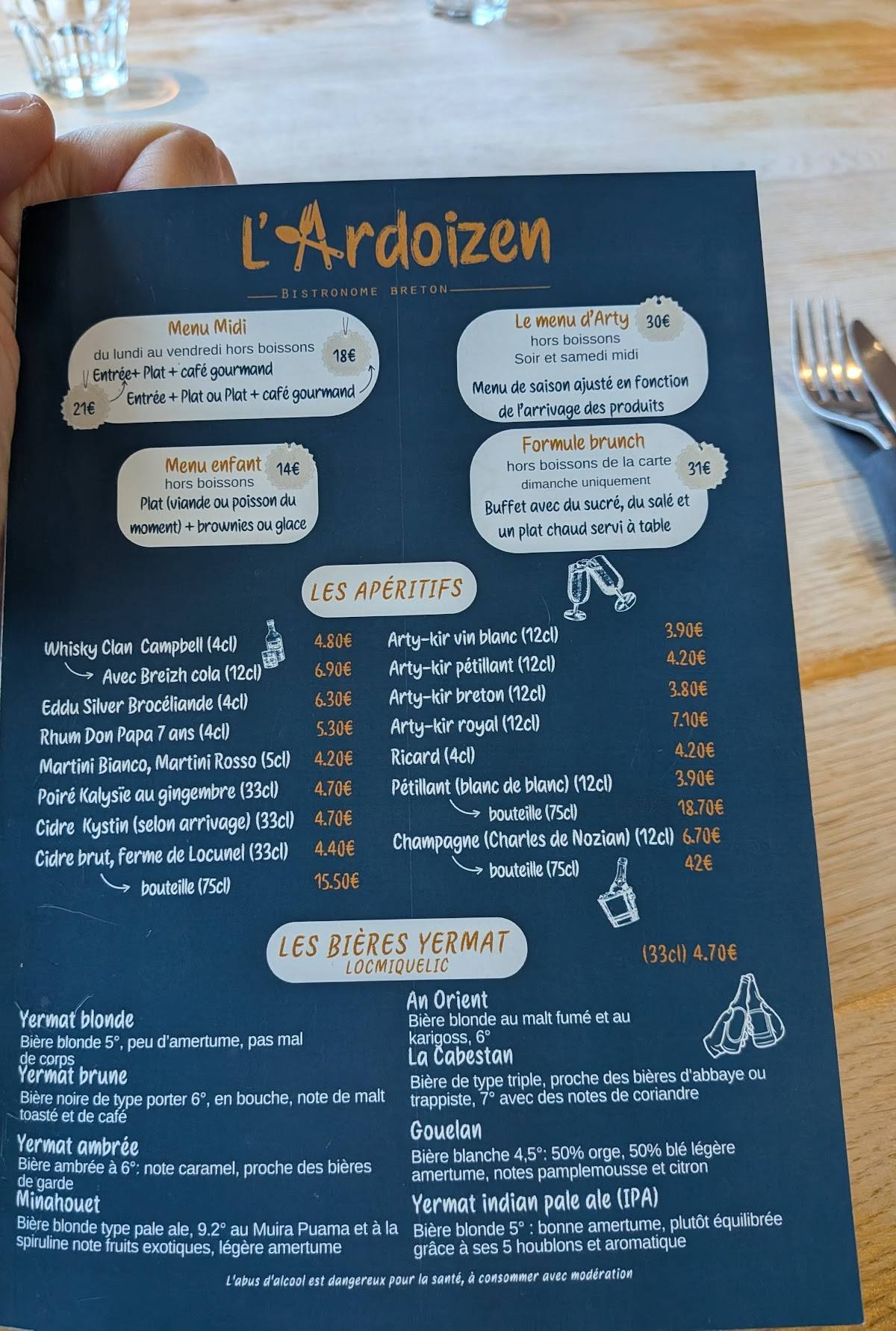 L' Ardoizen меню