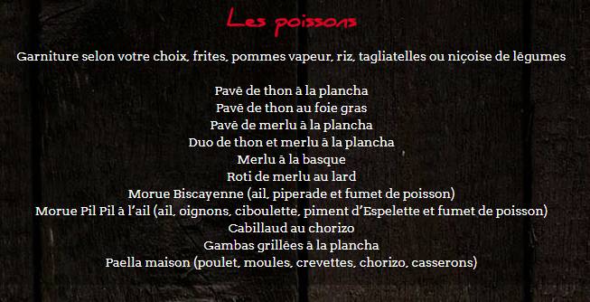 La Table Basque меню