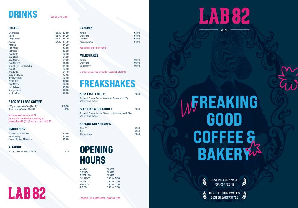 Lab 82 Coffee меню