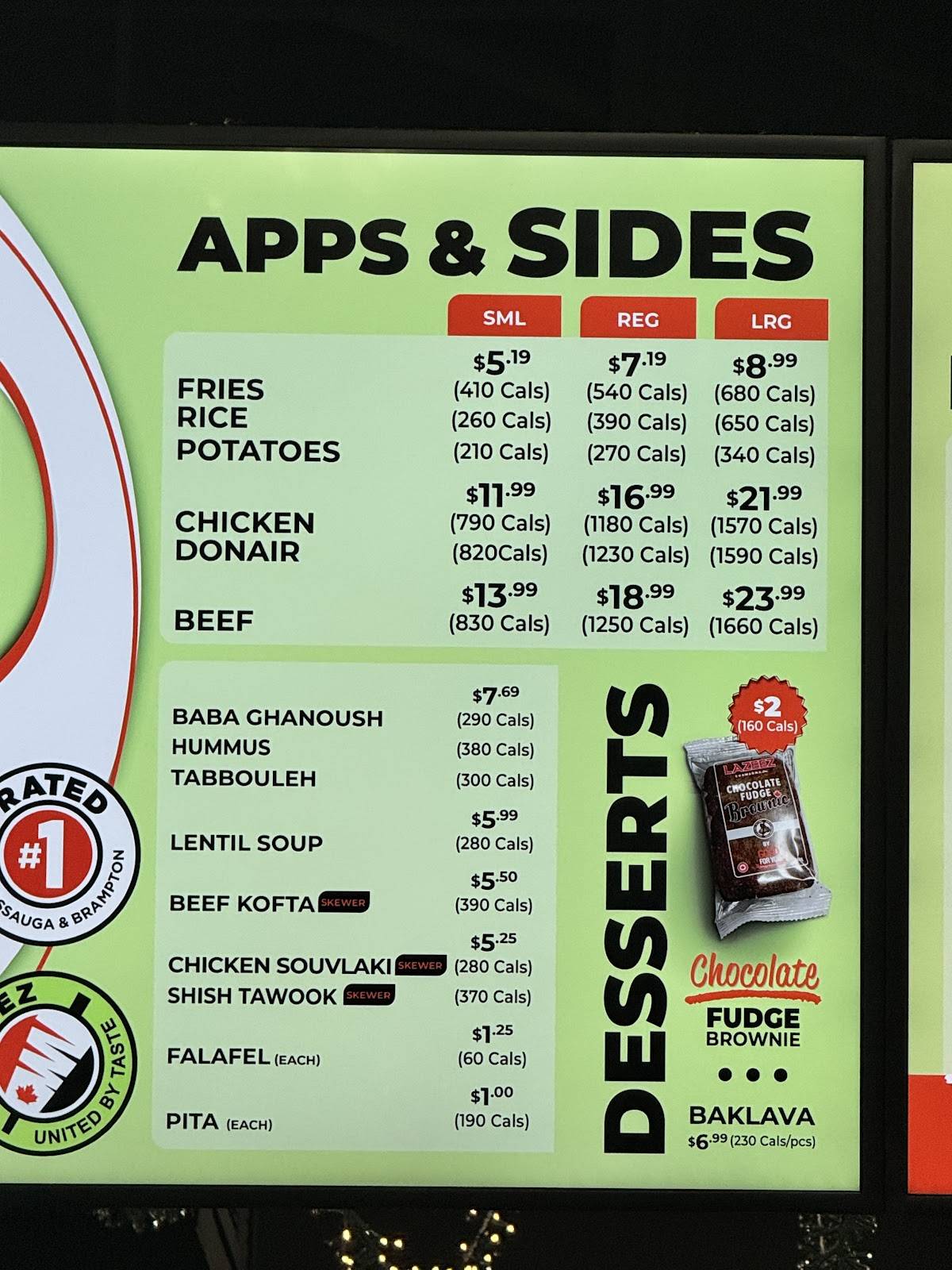 Lazeez Shawarma меню