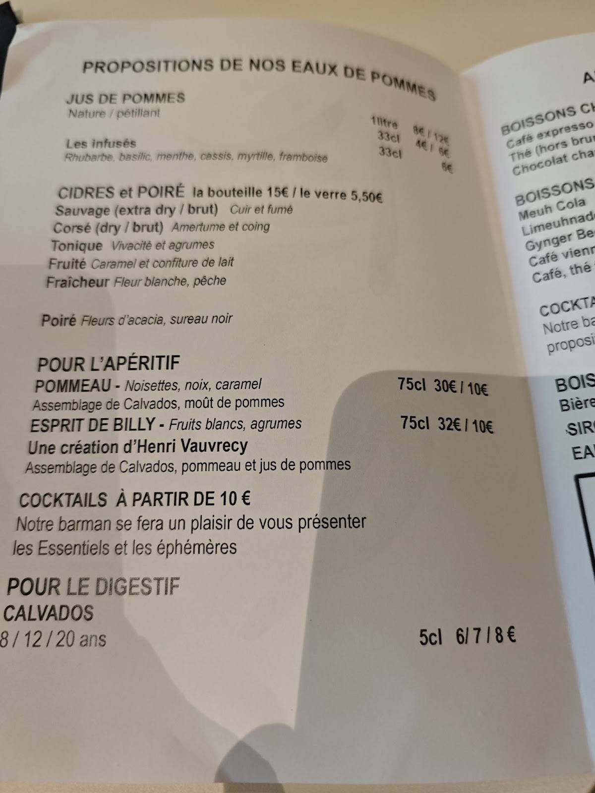 Le Brunch de Billy меню