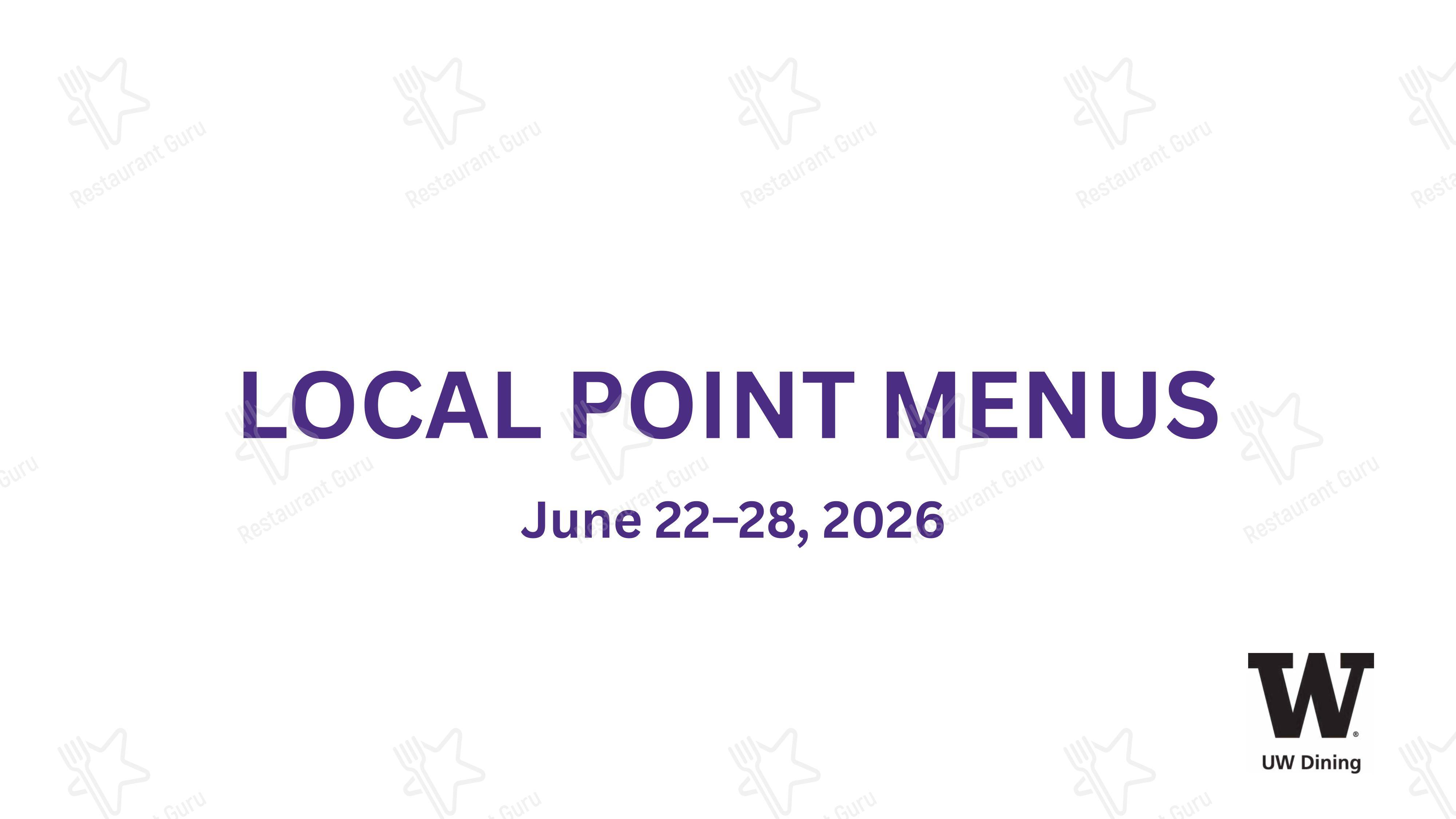 Меню ресторана Local Point в Сиэтле