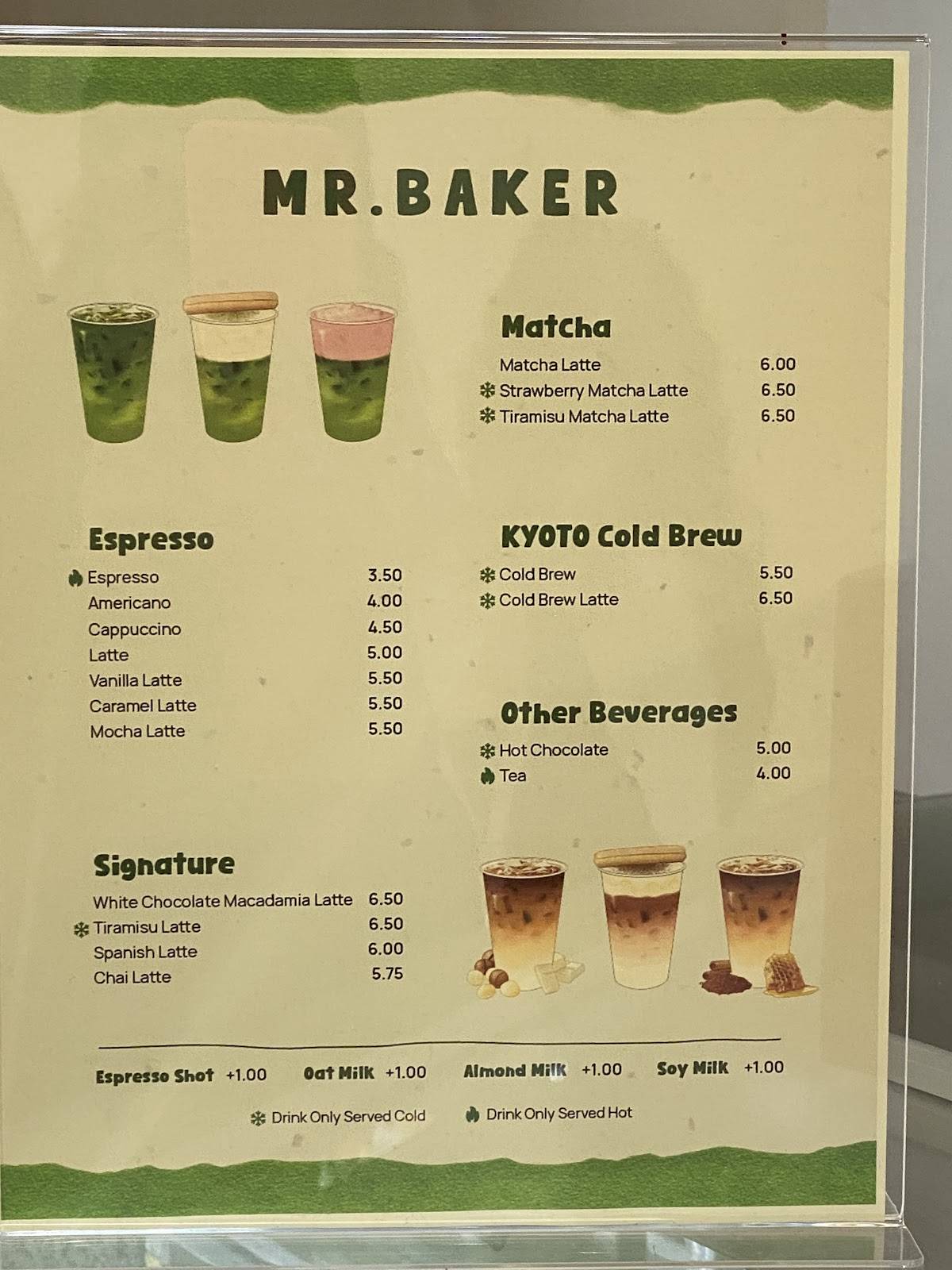 MR.BAKER меню