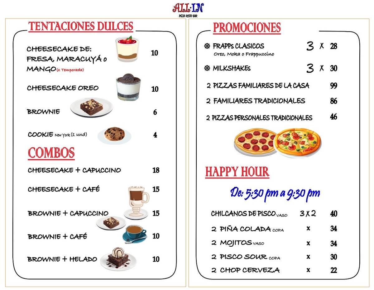 All In Pizza Resto Bar меню
