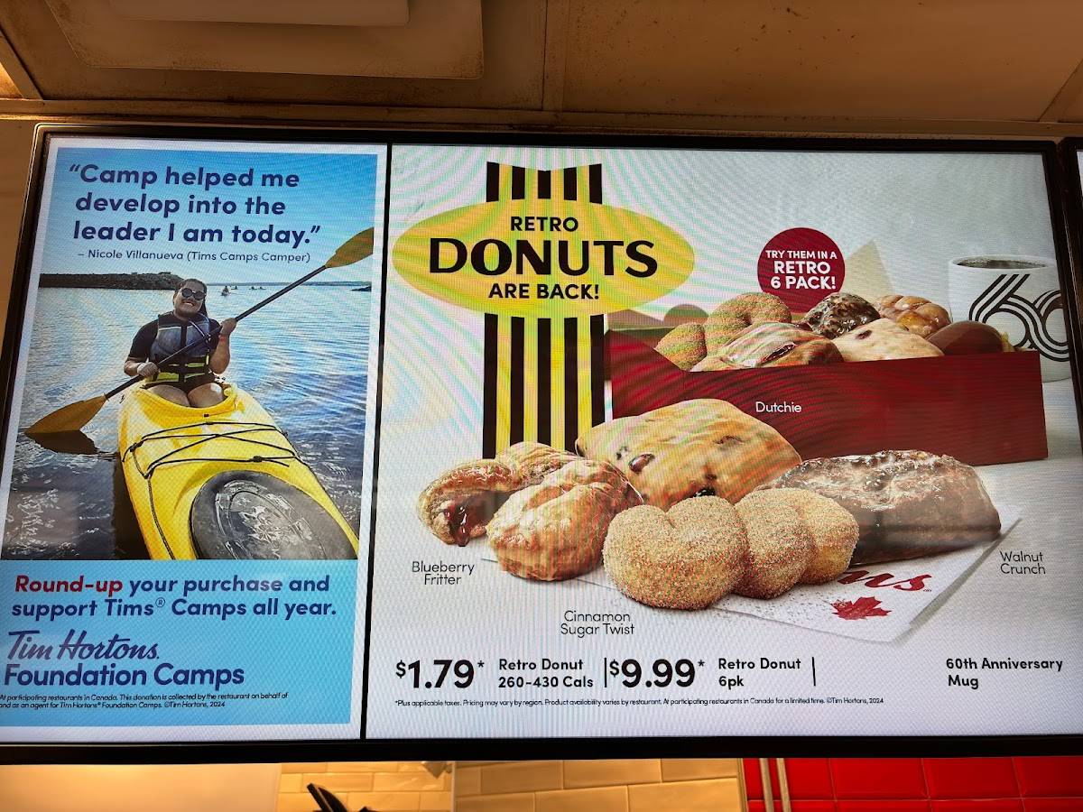 Tim Hortons меню