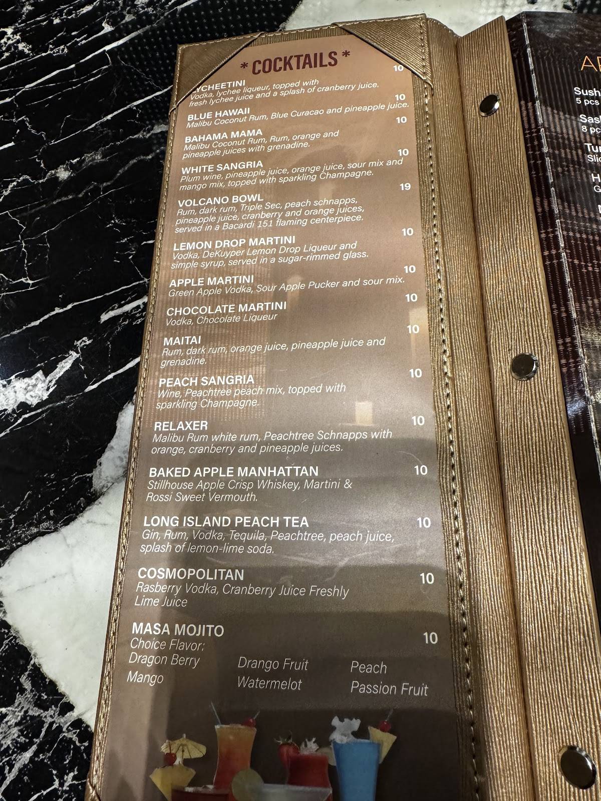 Masa Asian Bistro And Bar меню