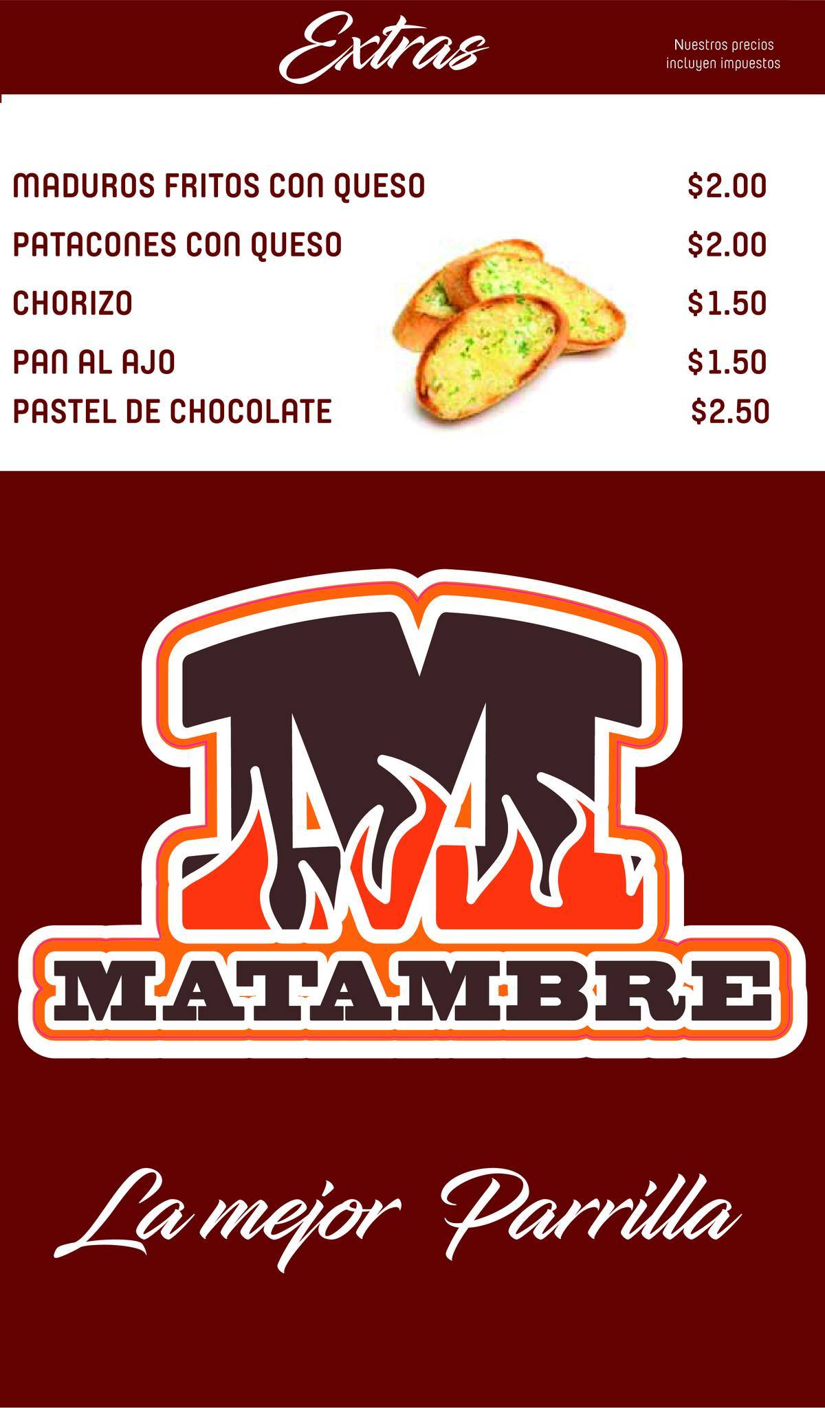 Matambre меню