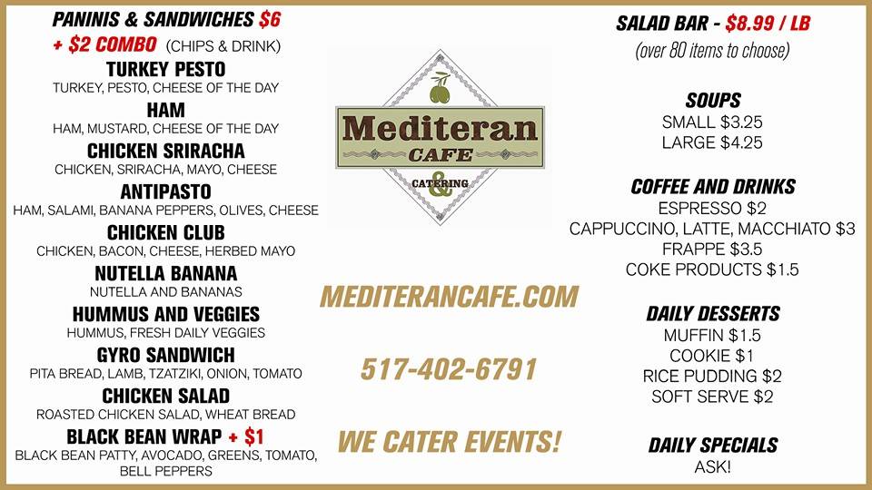 Mediteran Cafe меню