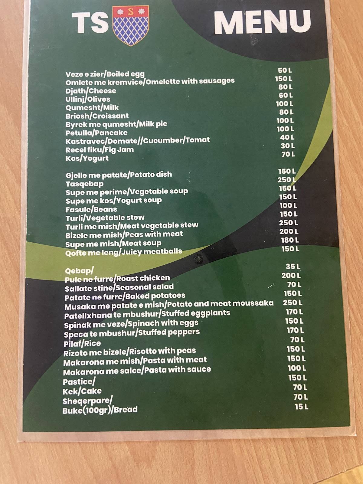 Mensa e Qytetit Shkodër меню
