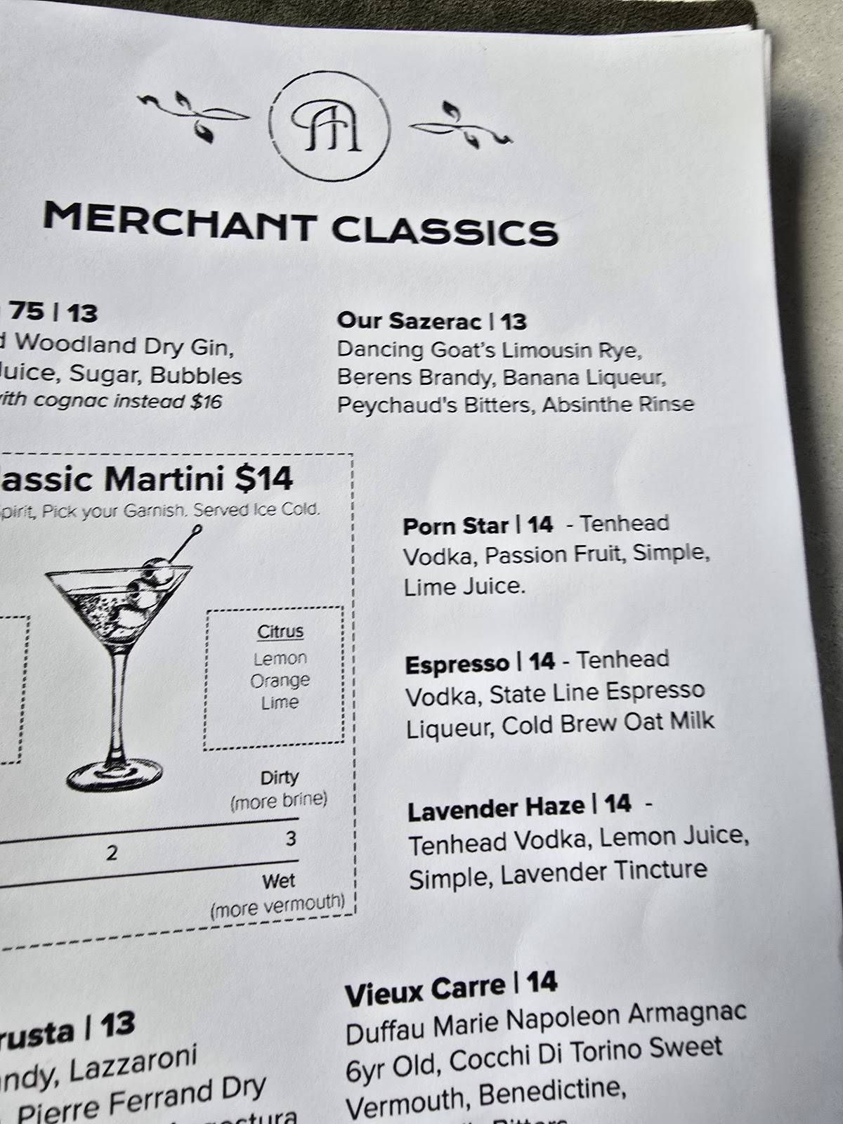 Merchant Madison меню
