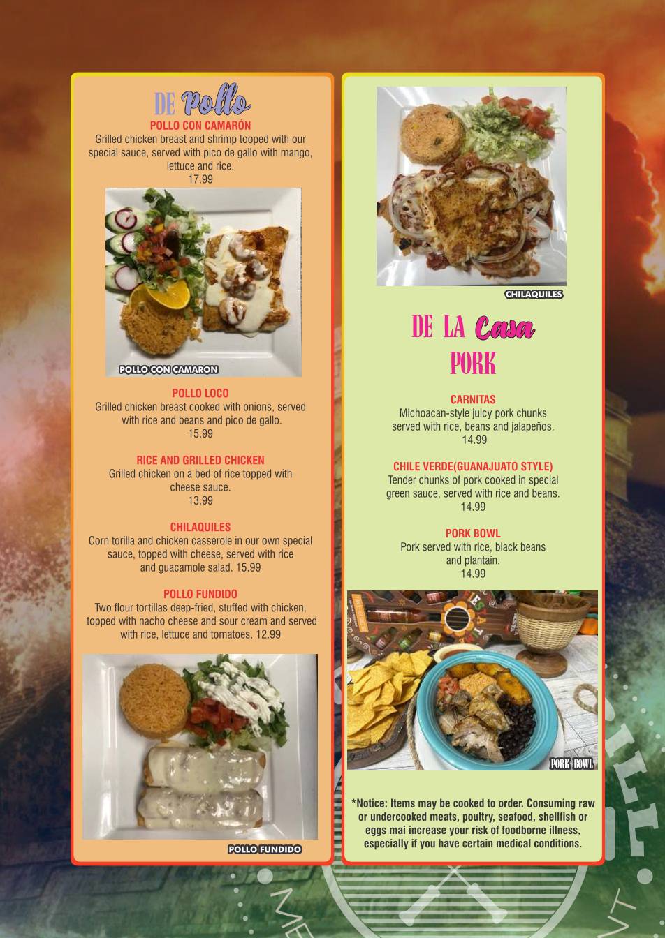 Mesquite Grill меню
