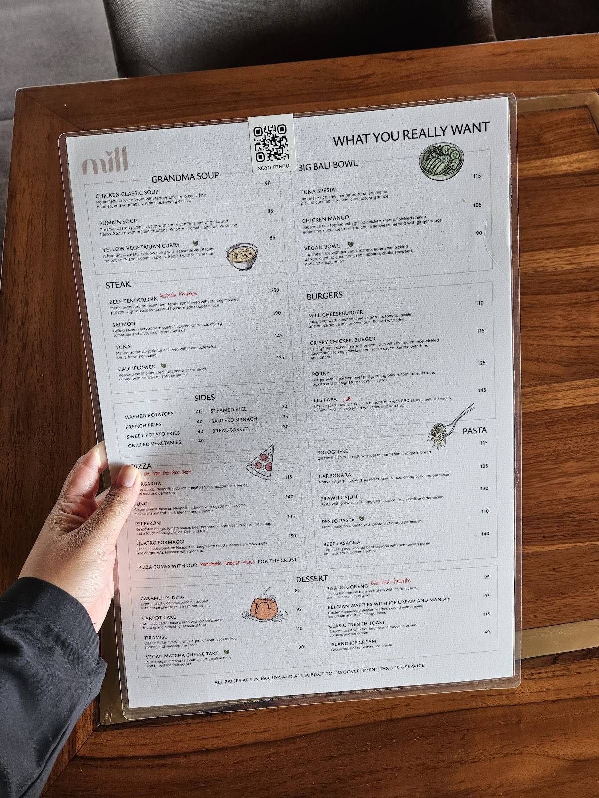 Mill Restaurant меню
