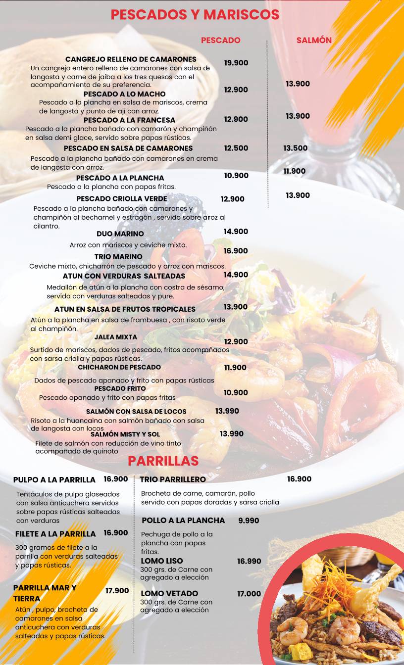 Misti y Sol - Gastronomía Peruana меню