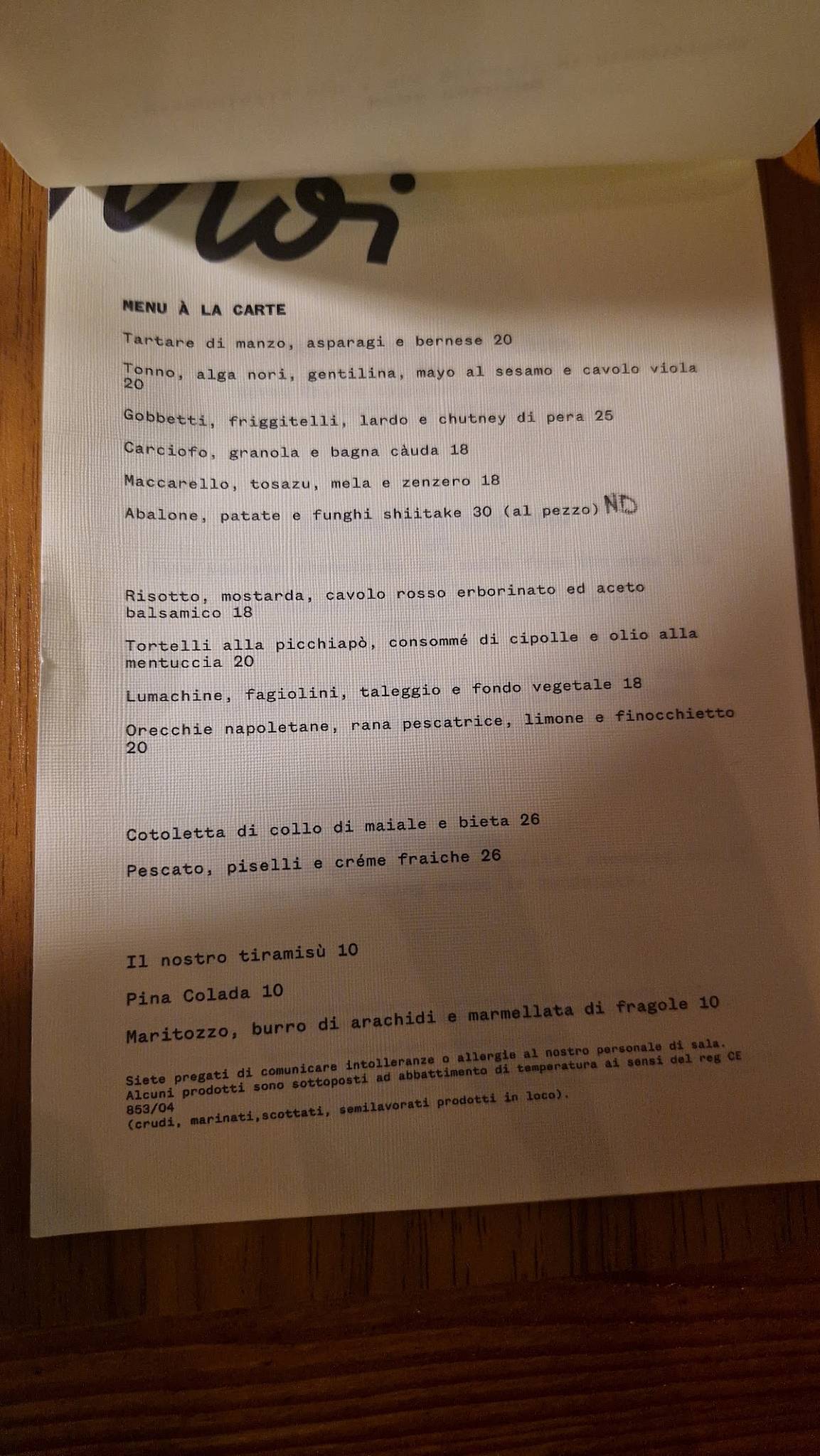 Moi Roma меню