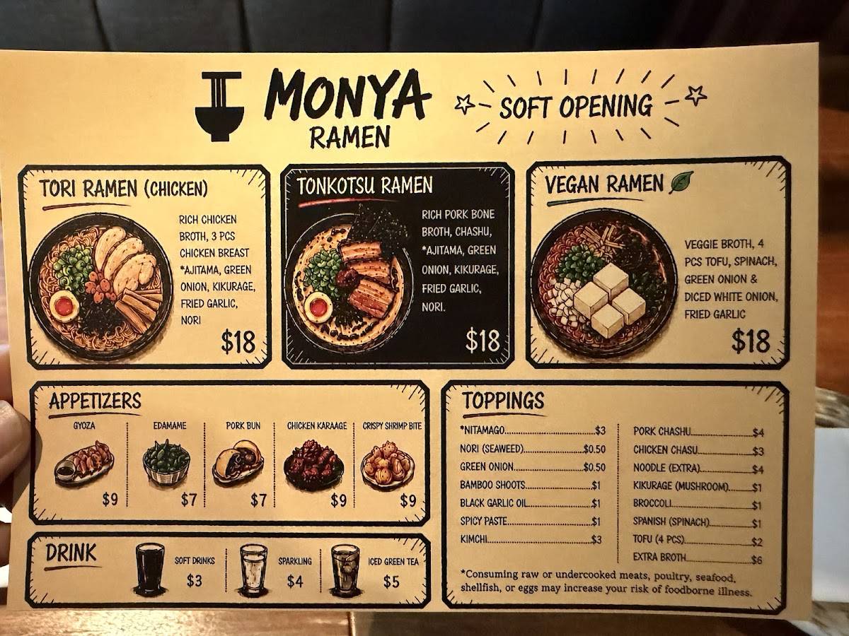 Monya Ramen меню