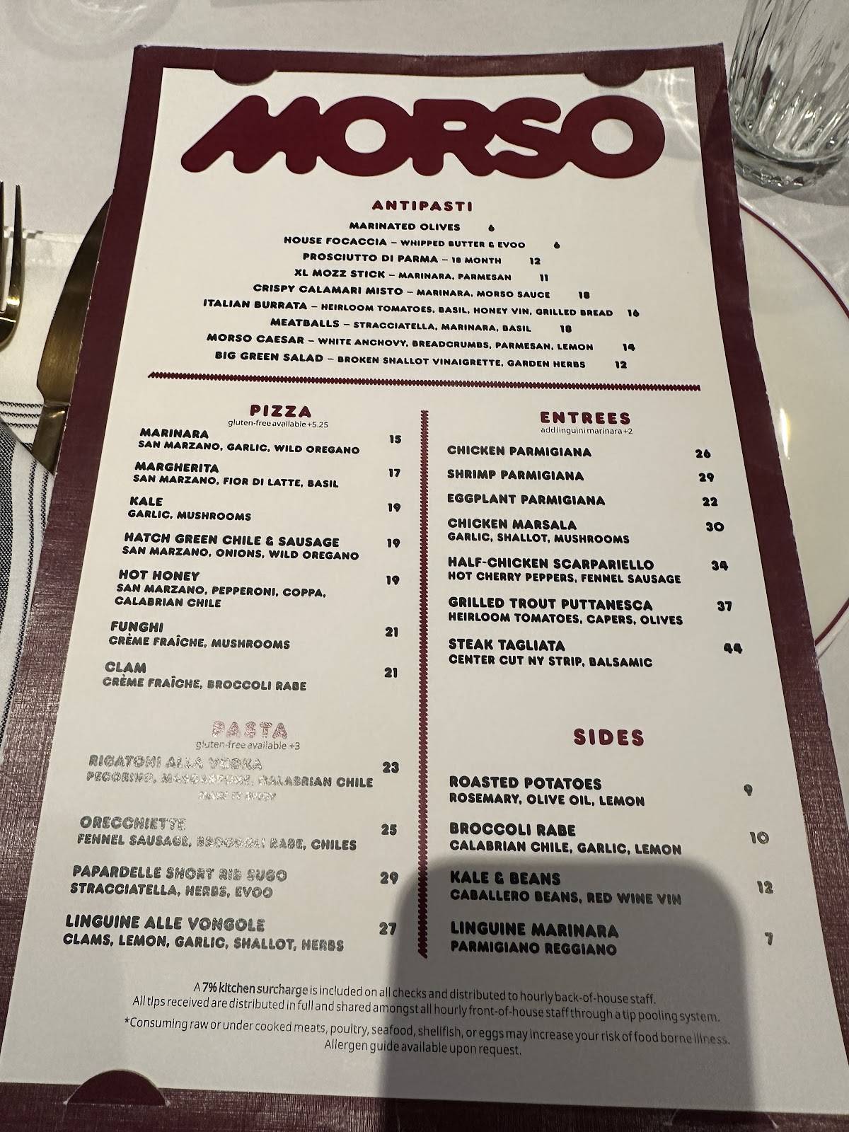 Morso меню