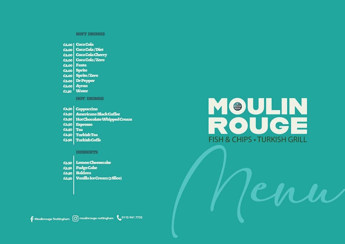 Moulin Rouge меню