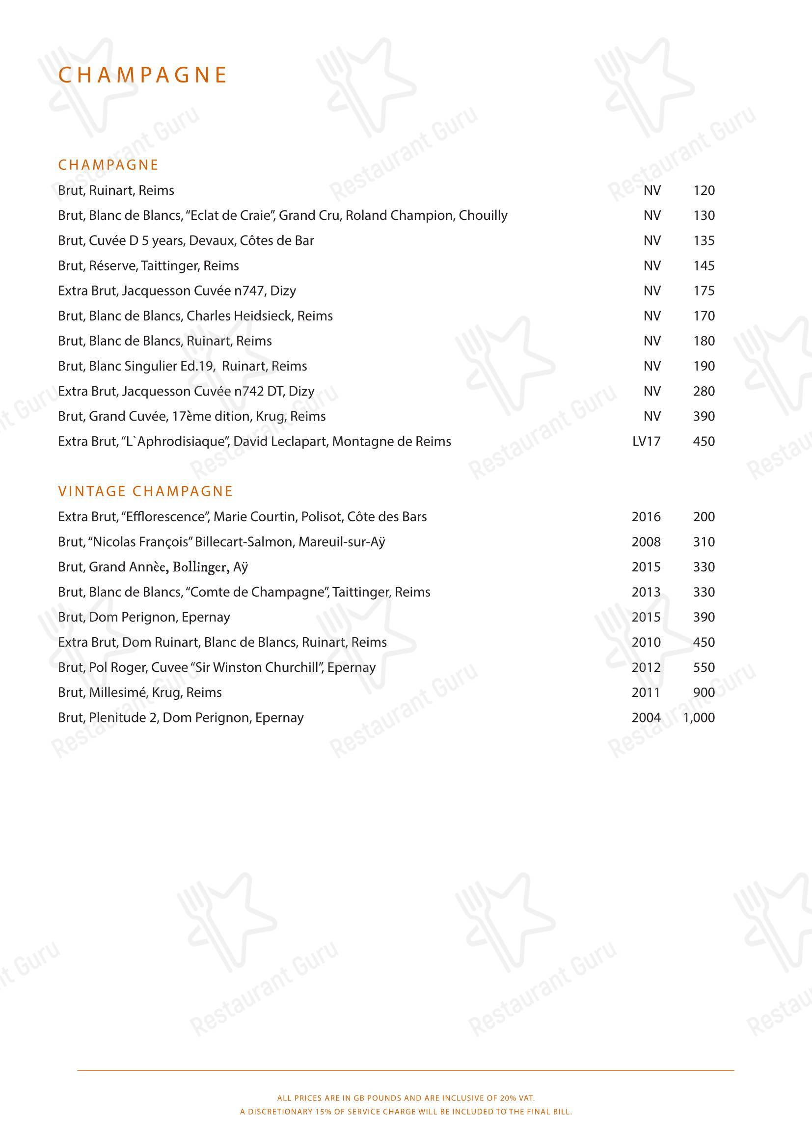 Меню ресторана NIJŪ - Group Booking Menu